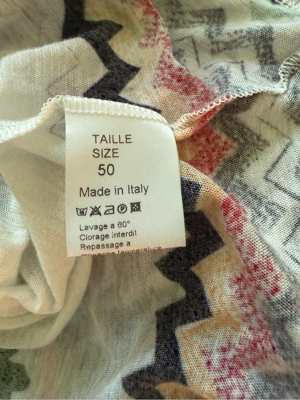 Missoni Mare Italy 100% Cotton Abstract Print Tunic Top | Size IT 50 US L/XL - Picture 8 of 8